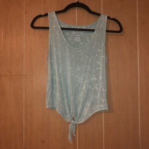 AE Soft & Sexy sea foam green front knotted tank